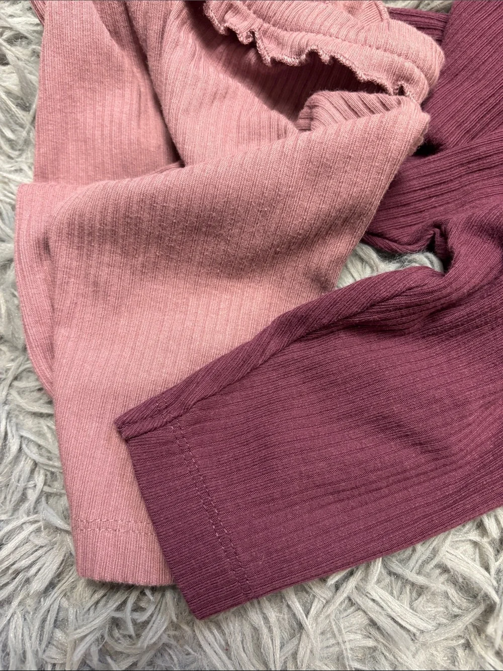 Carter's Ribbed Two-Pack Leggings in Plum and Dusty Pink